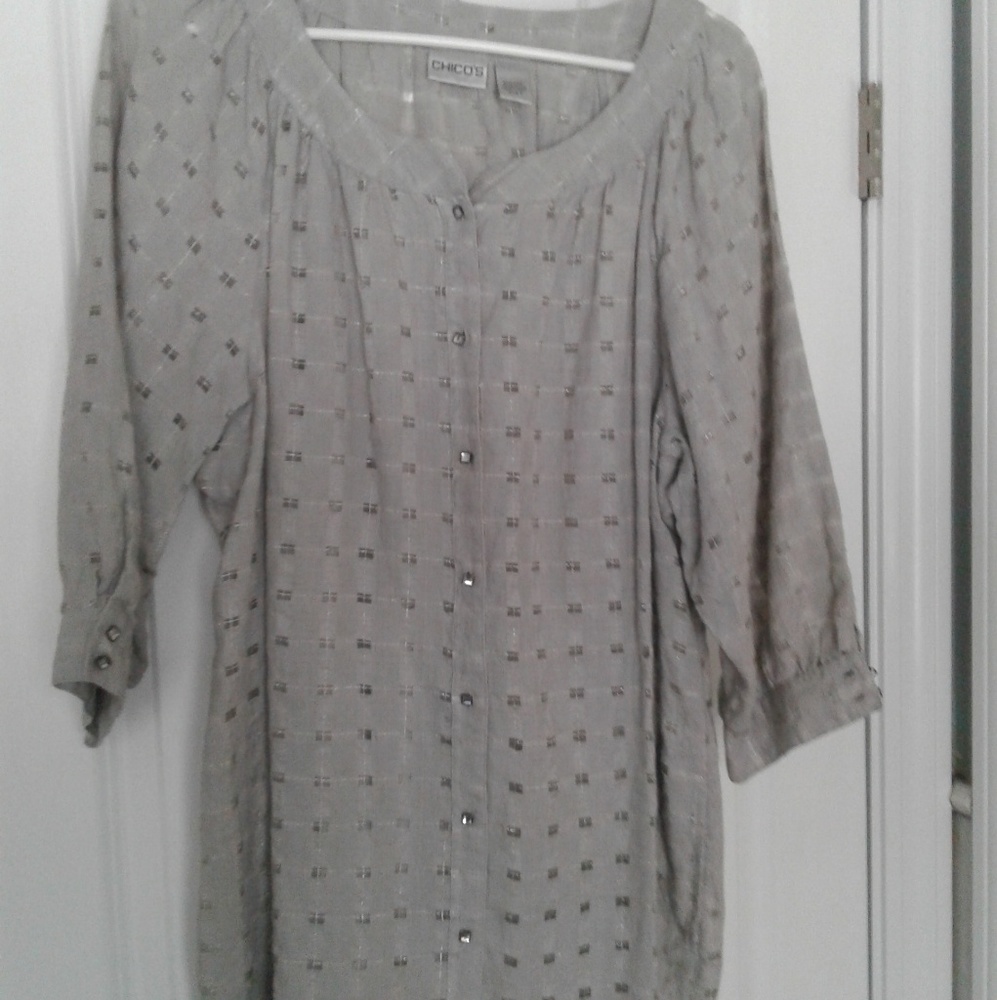 Chicos dressy windowpane shirt